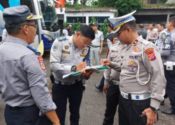 Ditlantas Polda Banten Laksanakan Pengawasan Bus Pariwisata di Wilayah Banten