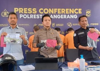 Satreskrim Polresta Tangerang Ringkus 4 Orang Tersangka Curanmor   