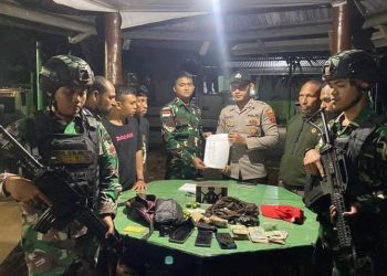 Satgas Yonif 122/TS Pos Kout Gagalkan Penyeludupan BBM dan Sepeda Motor