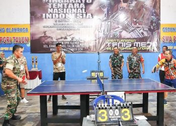 Meriahkan HUT TNI Ke-79 Kodim 0808/Blitar Gelar Lomba Tenis Meja Dandim Cup 2024