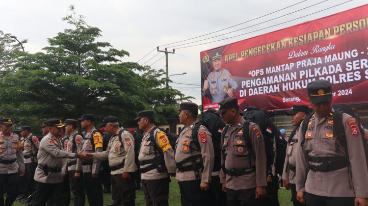 Pimpin Apel Pengecekan Pengamanan TPS, Ini 5 Pesan Kapolres Serang 