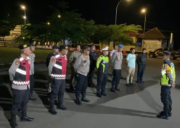 Jaga Kondusifitas Wilayah Jelang Pencoblosan Pilkada, Polres Serang Gelar Patroli Malam