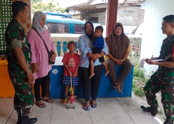 Babinsa Bekerjasama dengan Kader Posyandu Pendataan Stunting