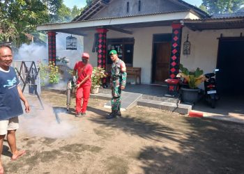 Babinsa Banyudono Dampingi Giat Fogging 