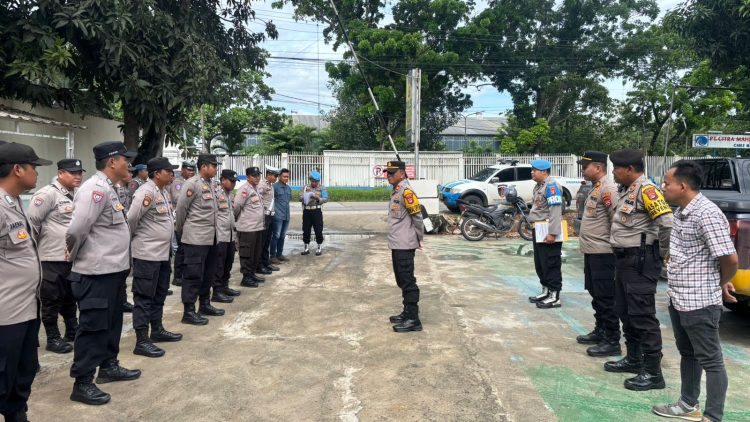 Polres Serang Laksanakan Apel Pengamanan Aksi Tatrikal Aliansi Mahasiswa Serang Timur 
