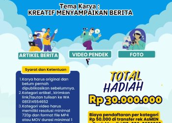Sambut HPN 2025, AsMEN Mengadakan Lomba Karya Jurnalistik Dibuka Pendaftaran 1 Januari 2025