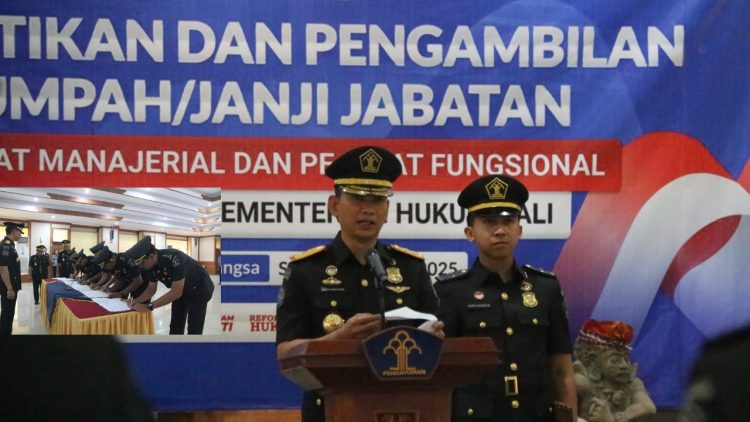 Kakanwil Kemenkum Bali Lantik 3 Pejabat administrasi dan 2 Pejabat Fungsional