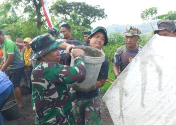 Satgas TMMD Cekatan dalam Rabat Beton, Warga Boyolali Antusias Gotong Royong