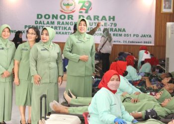 Gelar Bakti Sosial, Persit KCK Kodim 0505 JT Donorkan Darah untuk Kemanusiaan