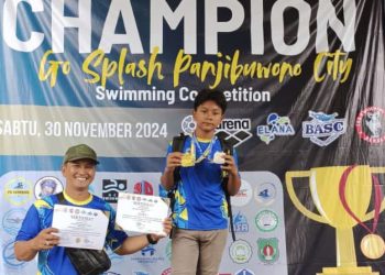 Muhammad Nur Ali, Putra Babinsa Koramil Cakung, Sabet Emas di Razan Cup 1 Fun Swimming Competition