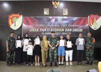 Korem 051 Wijayakarta Rehab Panti dan Bantu Akta Kelahiran Anak Kurang Mampu