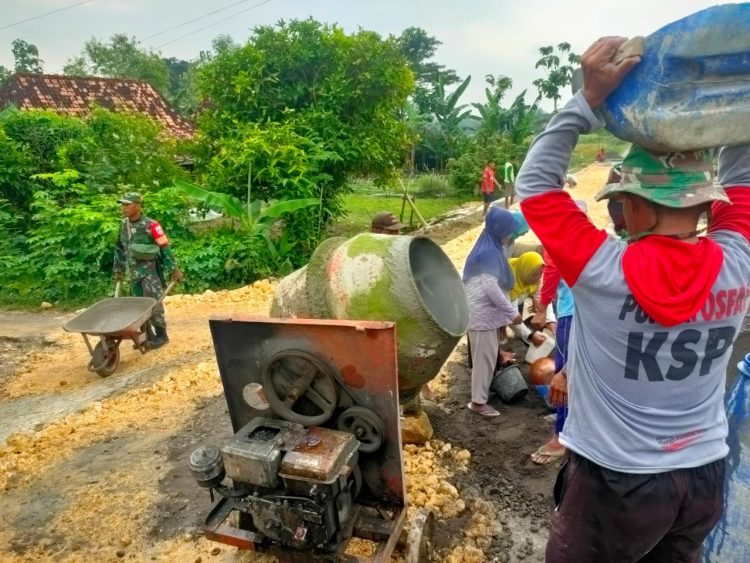 TMMD Boyolali Tahap Dua Fokus Betonisasi Jalan Desa Kayen