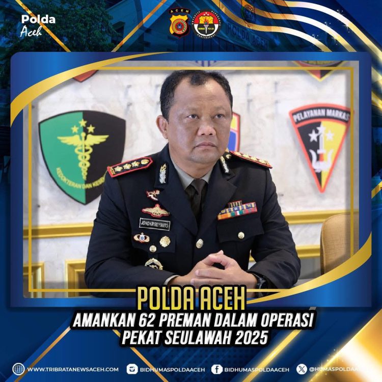 Polda Aceh Amankan 62 Pelaku Premanisme dalam Operasi Pekat Seulawah 2025