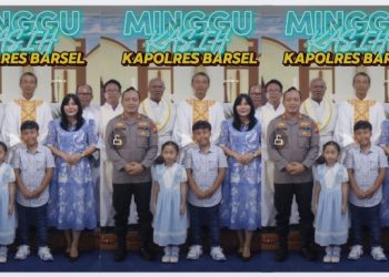 Kapolres Barsel Hadiri Ibadah Minggu di Gereja Santo Paulus dan Ajak Jemaat Wujudkan Lingkungan Aman