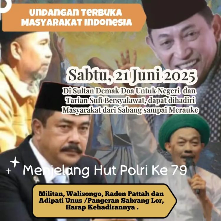 Ketua Umum PW FRN Undang Masyarakat Hadiri Doa untuk Negeri & Tarian Sufi Bersholawat di Demak