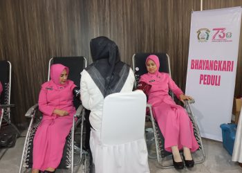 Donor Darah Jadi Puncak Bakti Kesehatan Serentak Hari Bhayangkara ke 79 di Polda Aceh