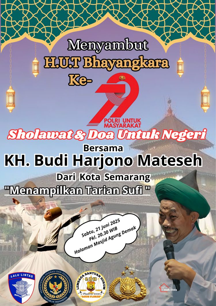 Para Trah Raden Patah dan Pecinta Wali Tanah Jawa Gelar Doa Bersama untuk Polri di Demak