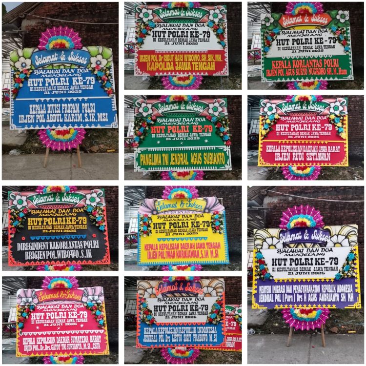 10 Pejabat Tinggi Negara Kirim Karangan Bunga Dukung Sholawat dan Doa HUT Bhayangkara ke 79 di Demak