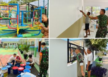 Korem 051 Wijayakarta dan Warga Gelar Karya Bhakti di TK Kartika X-16 Jakarta Selatan