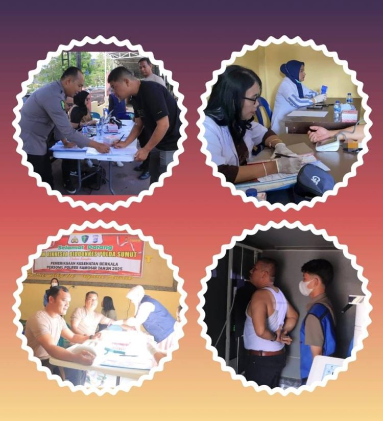 Sebanyak 32 Personel dan ASN Polres Samosir Jalani Pemeriksaan Kesehatan Berkala T.A 2025