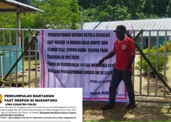 Pemilik Lahan Kembali Palang dan Gembok Pagar Sekolah, SMPN 14 Raja Ampat Putuskan Hentikan Sementara Proses Belajar Mengajar