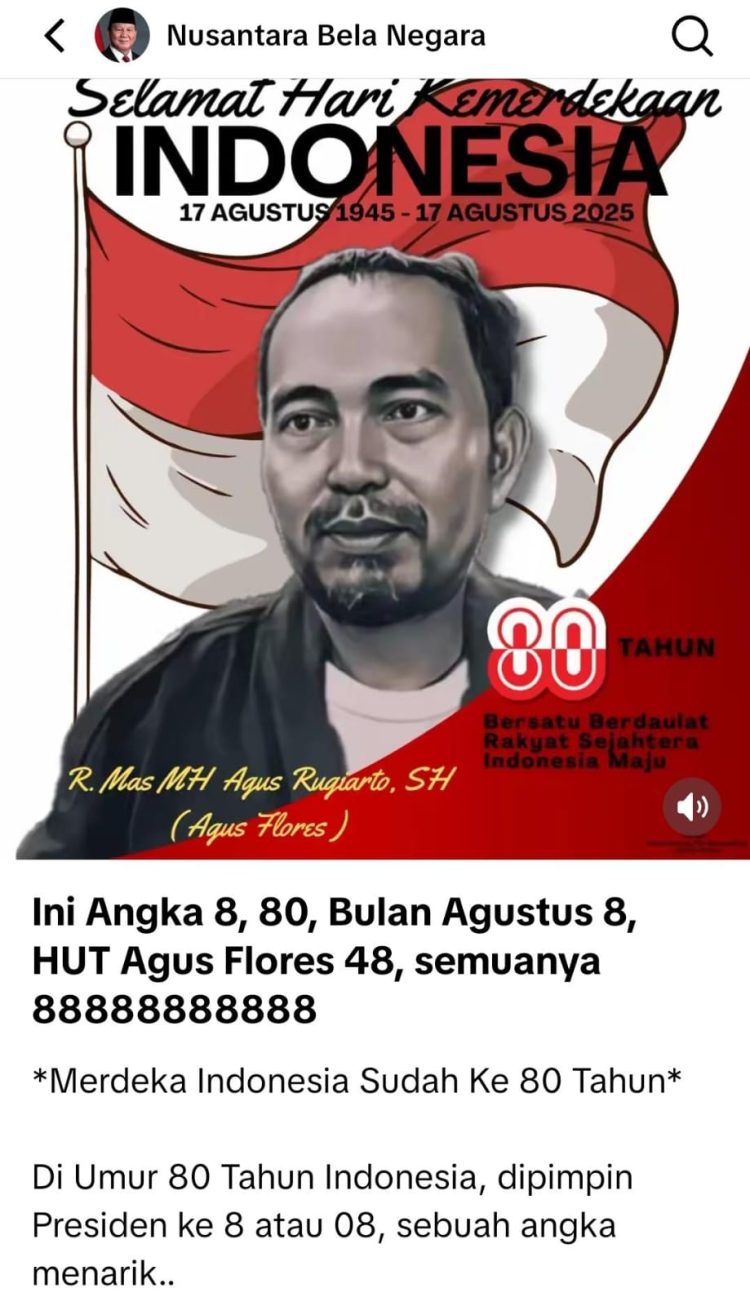 Makna Mendalam Angka 8 di Usia 80 Tahun Indonesia: Refleksi Nasional dari Agus Flores