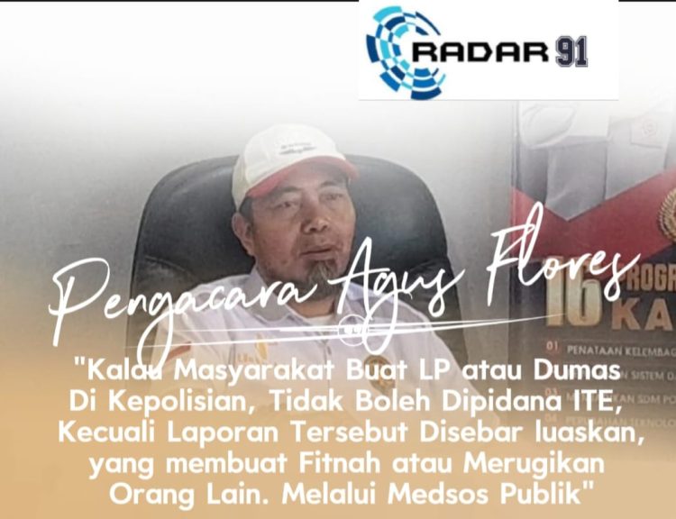 Agus Flores: Pelapor LP atau Dumas Tak Bisa Dipidana ITE, Kecuali Sebar Fitnah di Medsos