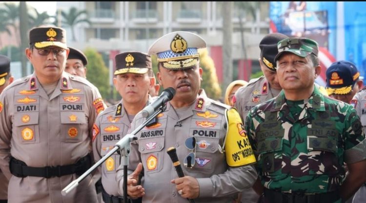 Kakorlantas Pimpin Apel Gelar Pasukan Operasi Merdeka Jaya Jelang HUT ke-80 RI