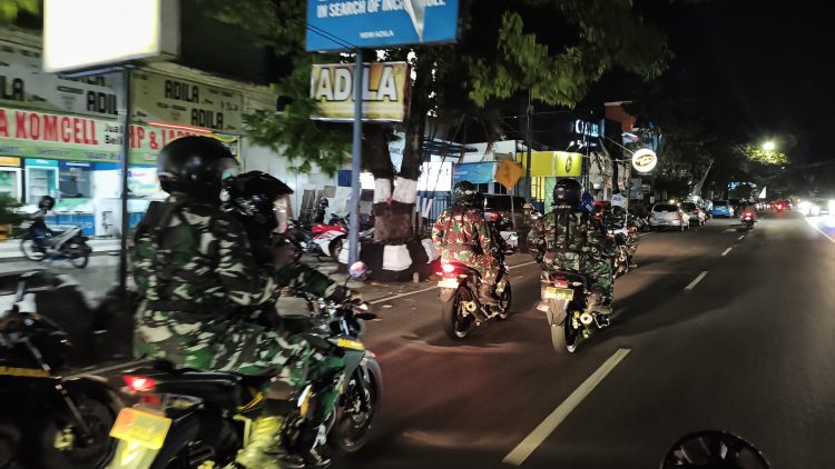 Kodim 0725/Sragen Gelar Patroli Malam Bersama Ormas Jaga Kondusifitas Sragen