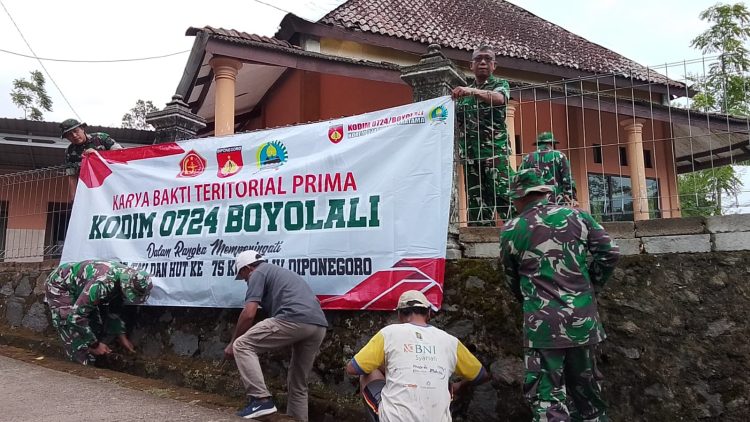 Kodim 0724/Boyolali Gelar Karya Bakti dan Bakti Sosial Sembako Sambut HUT TNI ke 80
