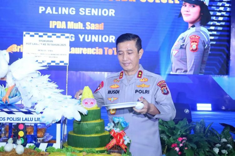 Polda Sulsel Peringati HUT Lalu Lintas ke-70 dengan Syukuran dan Santunan Sosial