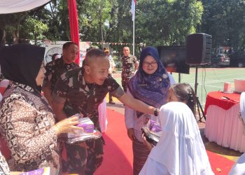 Danrem 051/Wkt Dampingi Irdam Jaya Ikuti Vidcon Program Pemenuhan Gizi Anak Sekolah