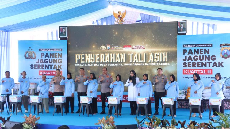 Polresta Banyuwangi Panen Jagung Serentak 1.446 Ton Bersama Kapolda Jatim, Wujud Komitmen Ketahanan Pangan Nasional