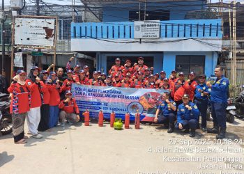 Sudin Damkar Jakut Menggelar Sosialisasi Pencegahan dan Penanggulangan Kebakaran di RW 13 Penjaringan