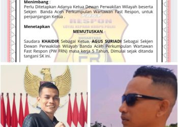 Kepengurusan PW FRN Banda Aceh Masih Dipercayakan kepada Khaidir dan Sekjennya Agus Suriadi
