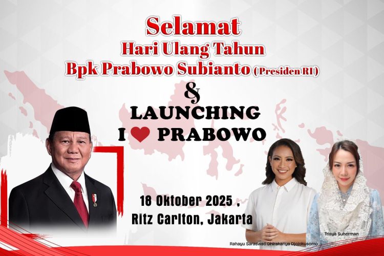 Launching Relawan “I Love Prabowo” Digelar di Jakarta, Bertepatan dengan Hari Ulang Tahun Presiden RI Prabowo Subianto