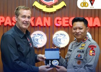 Danpas Gegana Terima Kunjungan Tim INTERPOL RNTPU di Mako Pasukan Gegana