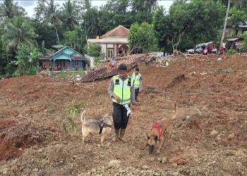 Polri Kerahkan Anjing Pelacak dalam Pencarian Korban Longsor Cilacap