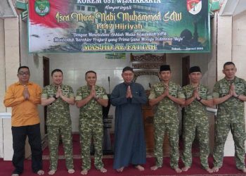 Korem 051/Wijayakarta Menggelar Peringatan Isra Mi’raj Nabi Muhammad SAW di Masjid Al-Fattah