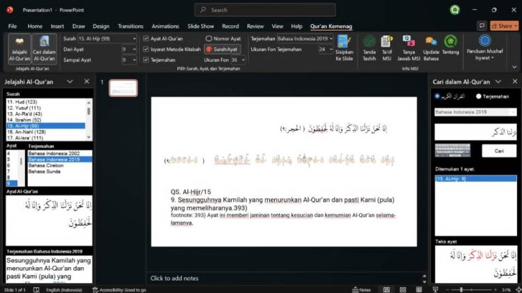 Permudah Dakwah dan Edukasi, Kemenag Rilis Aplikasi Al-Qur’an Terintegrasi PowerPoint